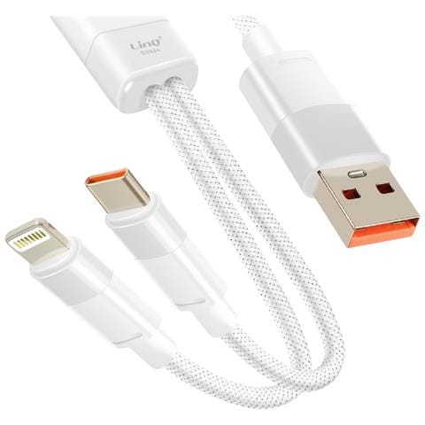 Cavo Di Ricarica E Sincronizzazione Da Usb A Lightning E Usb-c 60w, Bianco - Foto 2