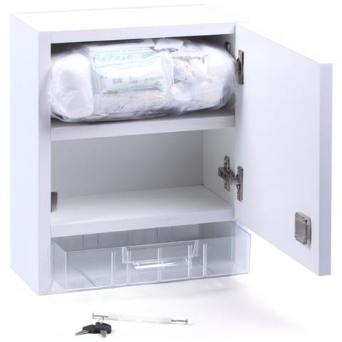 Armadietto A Muro In Legno Per 30 Persone Bianco - Foto 2