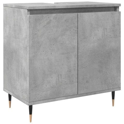 Armadietto Da Bagno Grigio Cemento 58x33x60cm In Truciolato - Foto 1