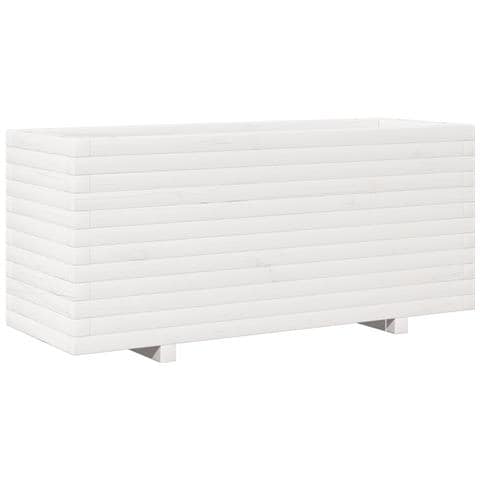 Fioriera Da Giardino Bianca 110x40x49,5 Cm Legno Massello Pino - Foto 2
