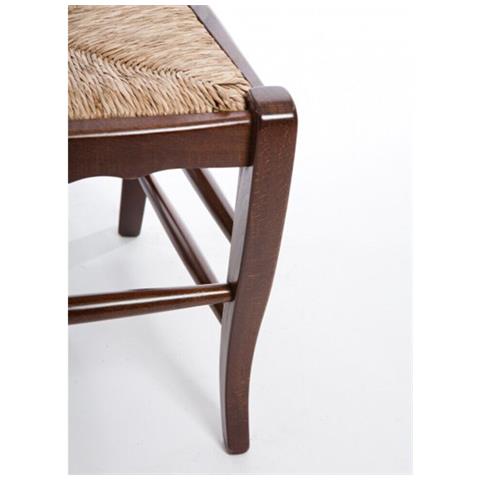 Set 6 Sedie Montanara In Legno Massello Noce Scuro Seduta In Paglia Casa Hotel - Foto 8