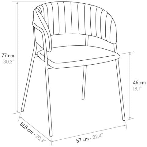 Solana - Sedia Di Design Moderno In Velluto - Foto 5