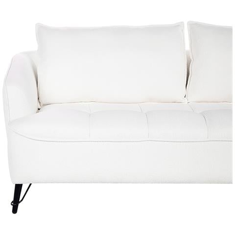 Divano 3 Posti Hobro Bouclé Bianco - Foto 2