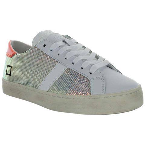 Scarpe Italiane Da Donna Hill Low Calf In Pelle Rosa Scintillante 36 - Foto 1