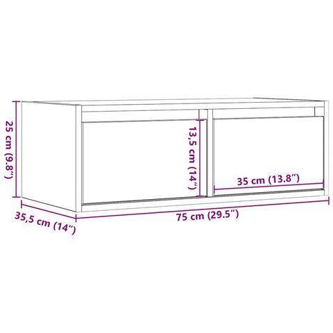 Mobile Porta TV con Luci LED Rovere Fumo 75x35,5x25 cm - Foto 10