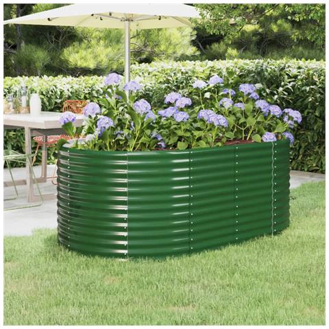 Letto Giardino Acciaio Verniciato A Polvere 175x100x68 Cm Verde - Foto 6