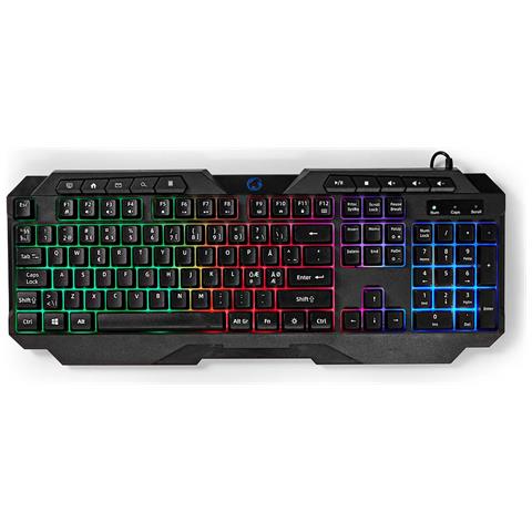 Tastiera USB GKBD110BKND  per Gaming (Layout Nordica) Colore Nero - Foto 1