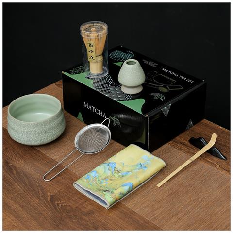 Set Matcha Con Frusta Ct Sette Pezzi - Smalto Verde Chiaro - Foto 1
