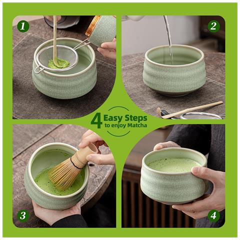 Set Matcha Con Frusta Ct Sette Pezzi - Smalto Verde Chiaro - Foto 7