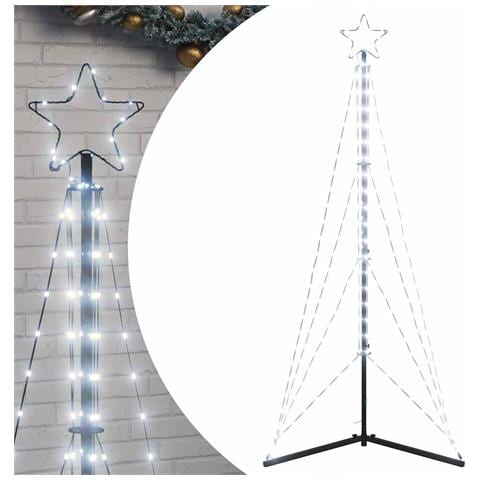 Albero di Natale a LED 363 LED Bianco Freddo 182 cm - Foto 1