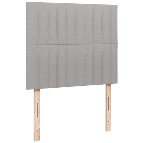 Letto a Molle Materasso e LED Grigio Chiaro 120x190 cm Tessuto - Foto 9