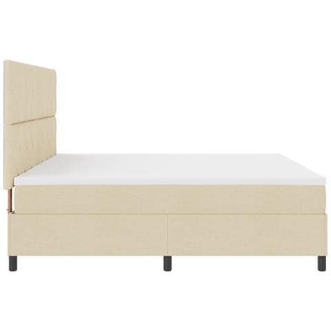 Letto box spring con materasso crema 200x200 cm in tessuto - Foto 9