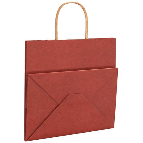Sacchetti di Carta 250 pz con Manici Rossi 26x17x25 cm - Foto 9