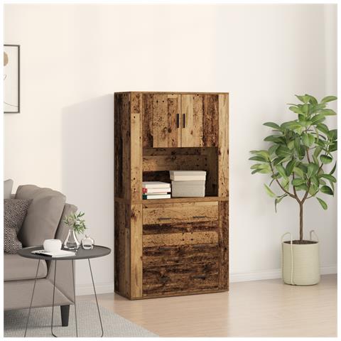 Alto armadio Legno antico 80x33x150 cm Legno ingegnerizzato - Foto 2