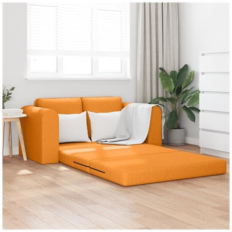 Divano Letto 2-in-1 Giallo Scuro 148x71x83 cm Tessuto - Foto 2