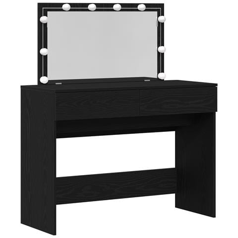 Tavolo da trucco con LED Rovere Nero 100x40x120 cm - Foto 1