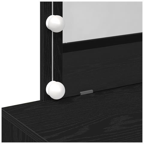 Tavolo da trucco con LED Rovere Nero 100x40x120 cm - Foto 9