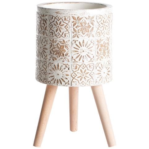 Vaso Per Piante Rialzato Karistos 36 Cm Bianco Sporco - Foto 2