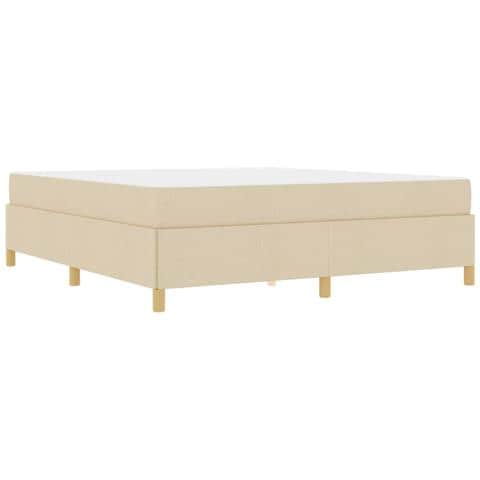 Letto a molle Crema e Beige e Bianco 180 x 200 cm Tessuto - Foto 1