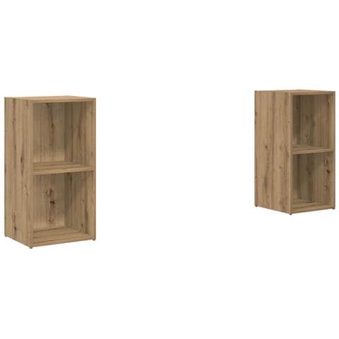 Set mobile TV 2 pz Rovere artigianale Legno ingegnerizzato - Foto 1