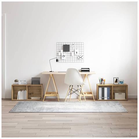 Set mobile TV 2 pz Rovere artigianale Legno ingegnerizzato - Foto 2