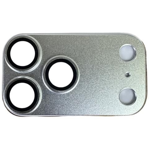 Protezione Obiettivo Fotocamera In Metallo Argento Compatibile Con Iphone 17 Pro - Vetro Temperato, Antigraffio - Foto 1