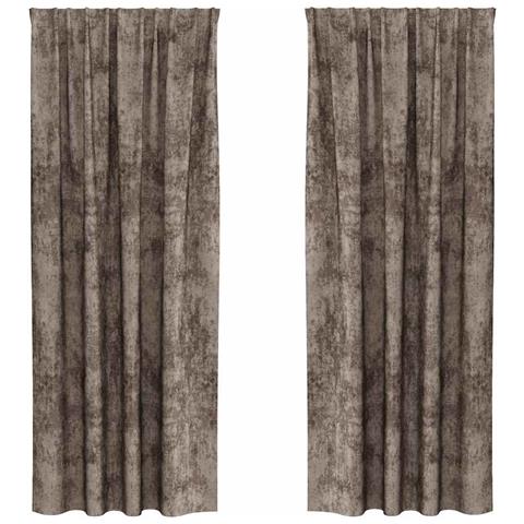 Tenda con tende 2 pcs Cappuccino 245 x 140 cm Velluto - Foto 1