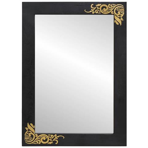 Specchio da bagno con specchio Nero e Argento 70 x 50 x 2,5 cm - Foto 2
