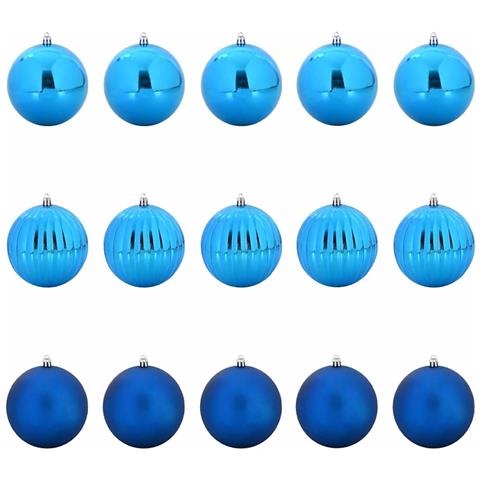 Set di Palle di Natale 15 pcs Blu Plastica - Foto 1