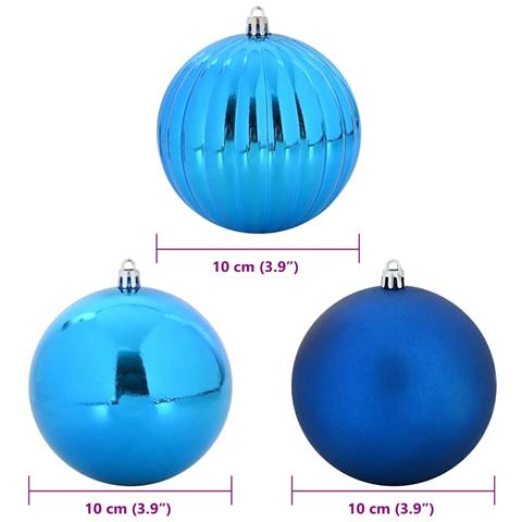 Set di Palle di Natale 15 pcs Blu Plastica - Foto 5