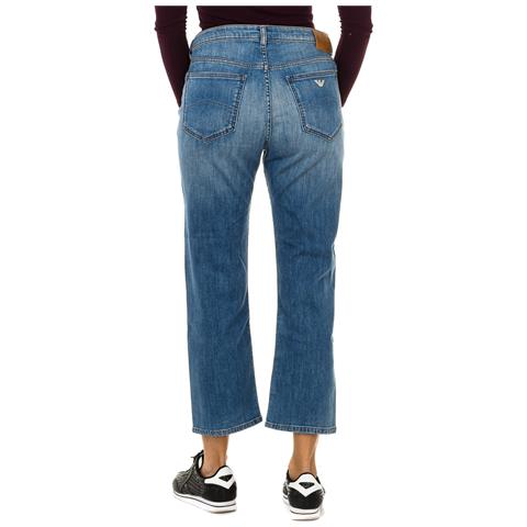 Pantaloni Lunghi Da Donna In Denim Effetto Consumato E Strappato 6y5j10-5d2mz - Foto 3