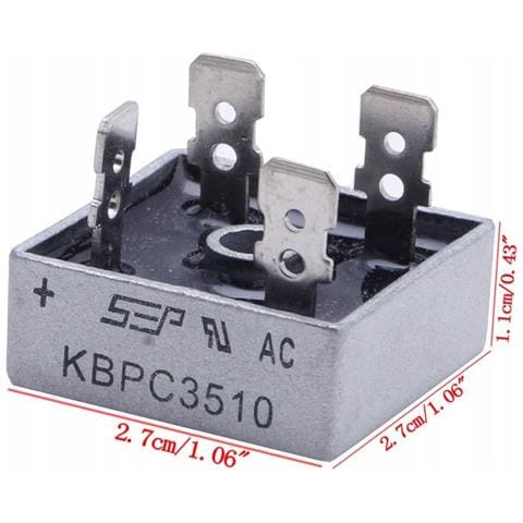 Ponte Raddrizzatore Kbpc5010 - Corrente Massima 50a, Tensione 1000v | Dimensioni 29x29x11mm | Per Sistemi Di Alimentazione E Elettronica Industriale - Foto 2