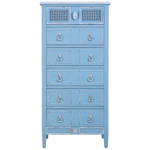 Cassettiera In Legno Laccato Blu 56x36x119h Cm - Foto 2