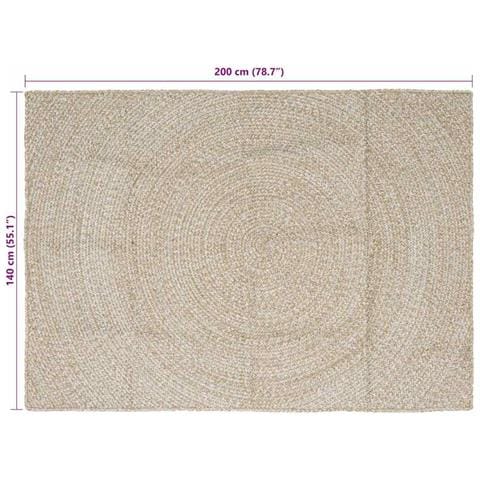 Tappeti per area Naturale e Bianco 140 x 200 cm Juta - Foto 8