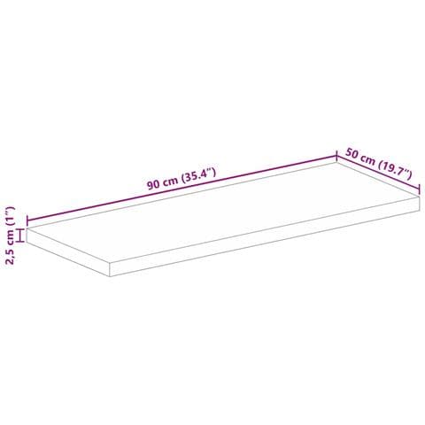 Piano per Tavolo 90x50x2,5cm Rettangolare Legno di Mango Grezzo - Foto 9