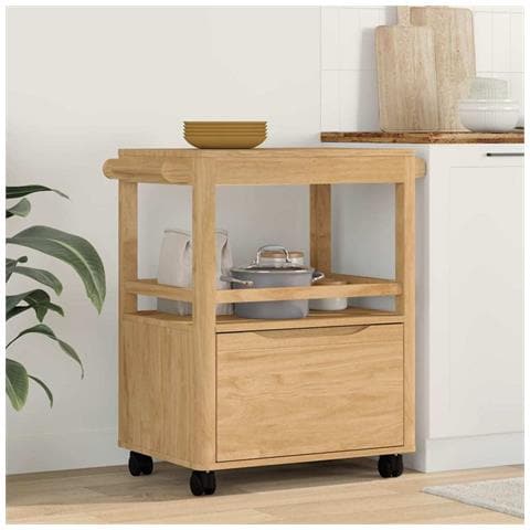 Carrello da Cucina FLORO Marrone cerato 72,5 x 45 x 80 cm - Foto 2