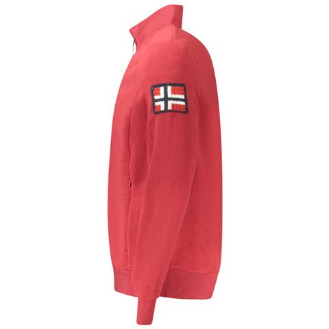 FELPA ROSSA DA UOMO CON CERNIERA PER UOMO NORVEGIA 1963 - Taglia: XL, Colore: Rosso - Foto 3