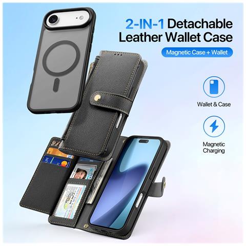 Cover Cartera per iPhone Air - Pelle /PU, Nero - Foto 2