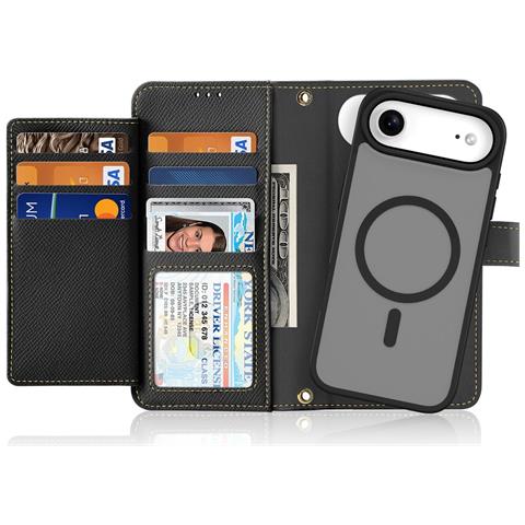 Cover Cartera per iPhone Air - Pelle /PU, Nero - Foto 4