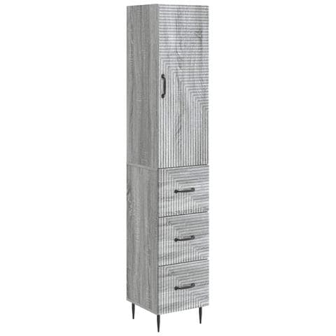 Set di armadi 2 pcs Sonoma grigio 33 x 34,5 x 90 cm - Foto 1
