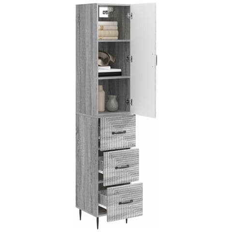 Set di armadi 2 pcs Sonoma grigio 33 x 34,5 x 90 cm - Foto 2