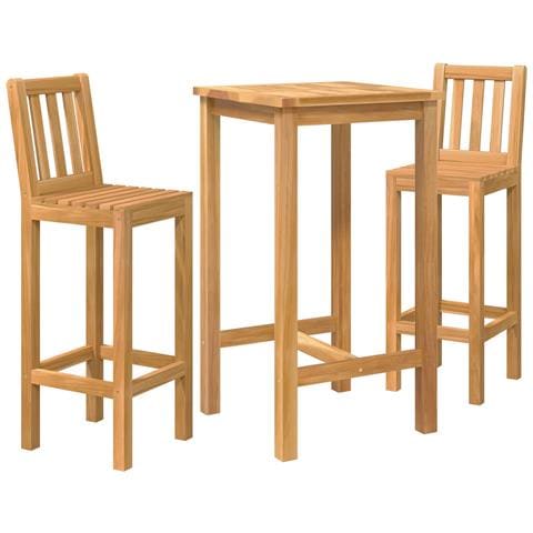 Set Bar da Esterno 3 pcs Non trattato Legno di teak solido - Foto 1