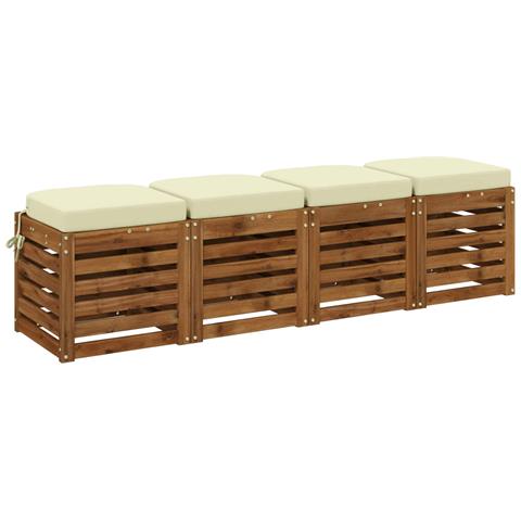 Cuscini per sedile a 4 pezzi SOEST 4 pcs 100% Poliestere Crema - Foto 2