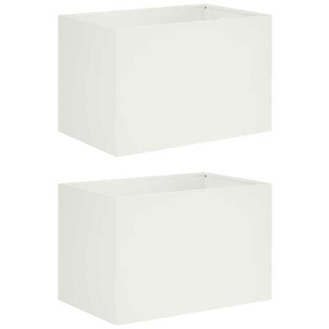 Vaso da giardino 2 pz Bianco 60 x 40 x 40 cm - Foto 1