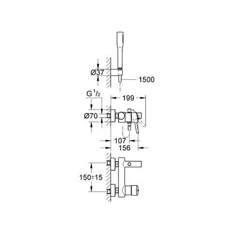 New Concetto Miscelatore Monocomando esterno per vasca-doccia con dotazione - Foto 2
