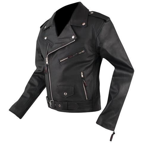 Giacca Pelle Custom Vintage Retrò Moto Chiodo Classico American Pro Nero Xl - Foto 2