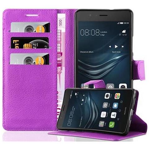 Custodia Compatibile Con Huawei P9 Lite In Violetta Ametista - Coperchio Protettiva Con Chiusura Magnetica, Funzione Stand E Tasca Per Le Carte - Foto 1