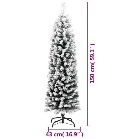 Albero di Natale Artificiale con Neve Fioccata Verde 150 cm PVC - Foto 2