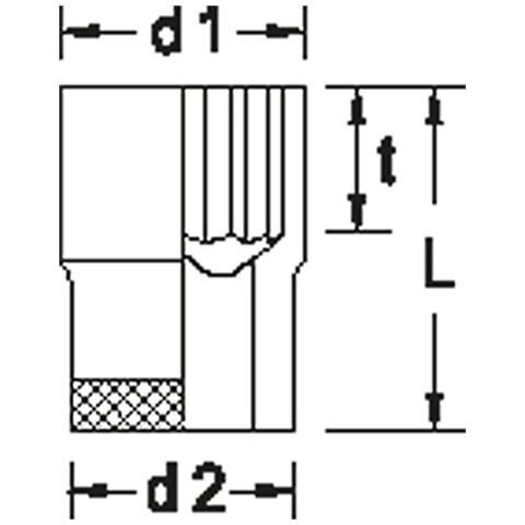 Chiave A Din3124 D19 Bussola-inserti 1.27 Cm Quadratologo 18 Mm Dodici Punte, 1 Pc, 6.134.280 - Foto 2