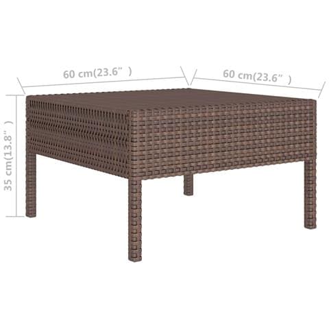 Set Divani da Giardino 9 pz con Cuscini in Polyrattan Marrone - Foto 7